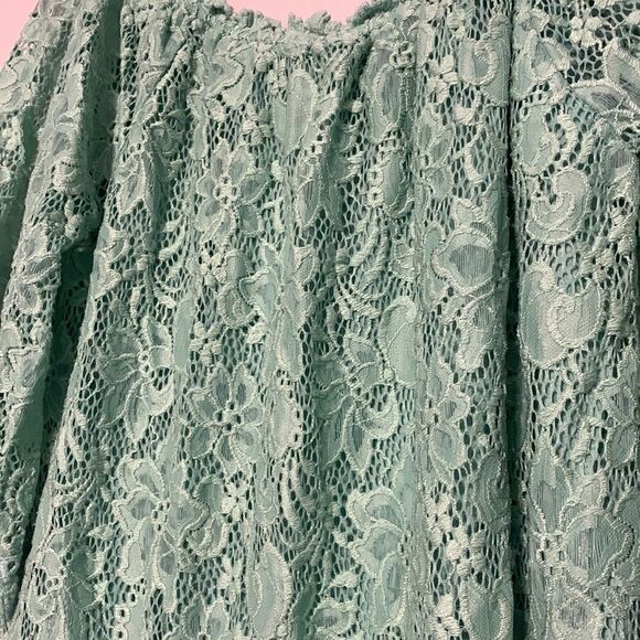 Umgee Mini Tunic Dress Woman's Small Floral Lace Off the Shoulder Fairy Bohemian - Picture 3 of 8